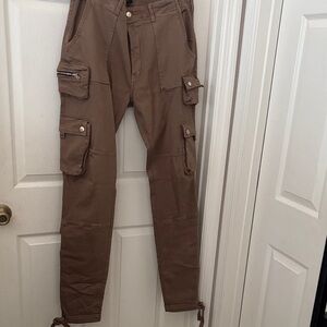 AMIRI Brown Men's Cargo Pants with Utility Pockets